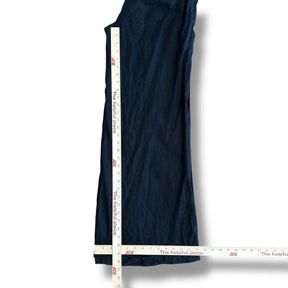 London Jean Black Linen Wide Leg Pants Marisa Fit Tie Waist High Rise Sz 8 - Picture 5 of 10